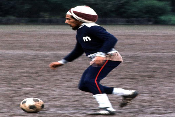 bob marley playing soccer