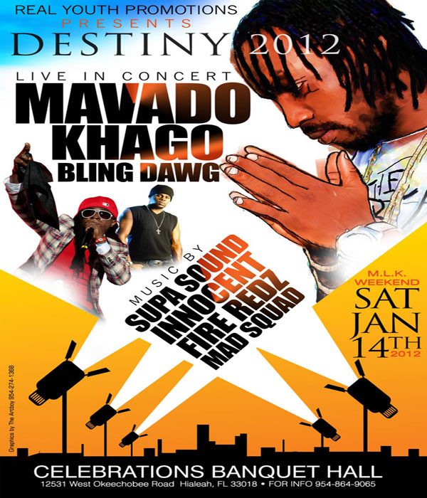 Mavado Khago Bling Dwag  destiny tour florida 2012