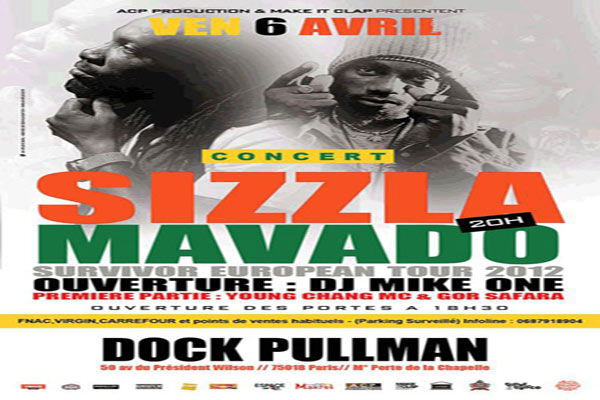 Sizzla Mavado European Tour April 2012