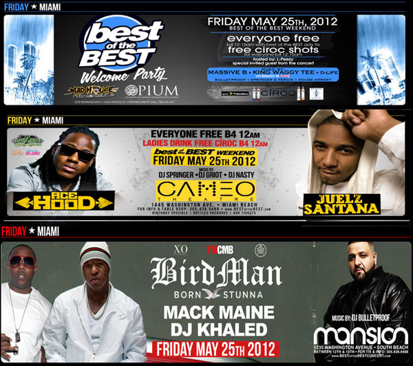 MEMORIAL DAY WEEKEND MIAMI PARTIES MAY 25 2012