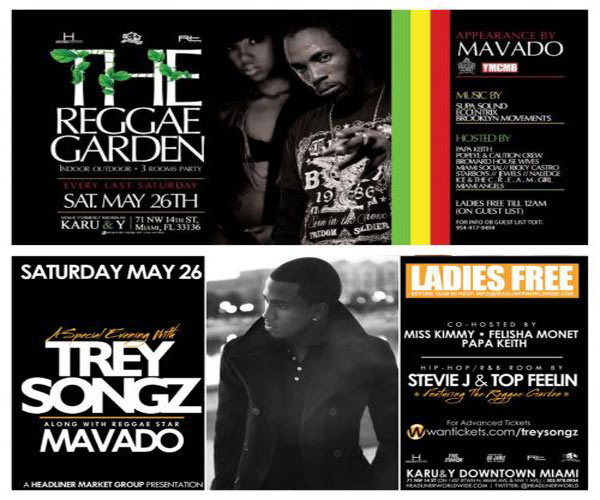 Miami Mavado Trey Songz live sat may 26