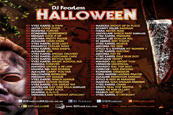 DJ FEARLESS HALLOWEEN MIXTAPE TRACKLIST 2015