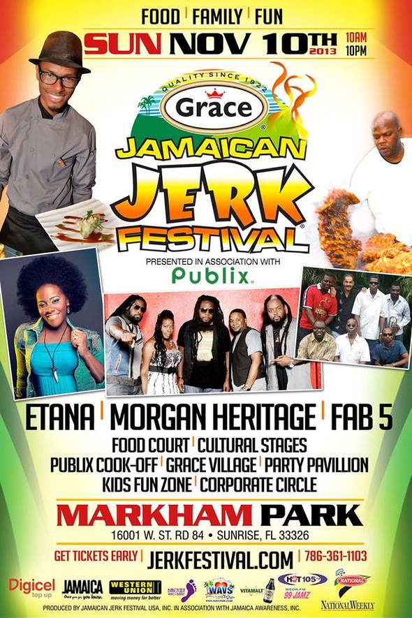 NOV 10TH 2013 GRACE JAMAICAN JERK FESTIVAL SOUTH FLORIDA LINE UP