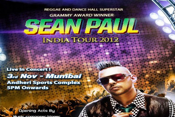 SEAN PAUL WON MOBO AWARDS 2012 TOURING INDIA NOV 2012