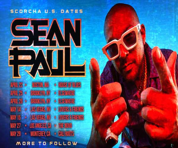 Sean Paul USA SCORCHA TOUR DATES 2022