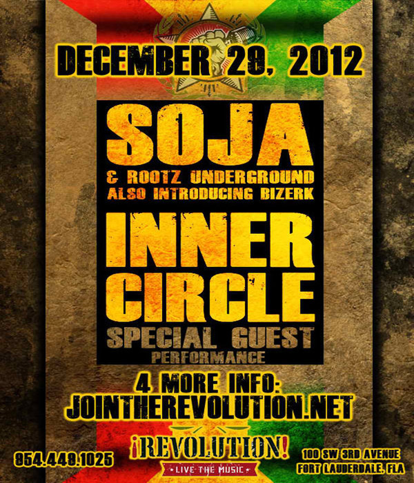 Soja INNER CIRCLE LIVE IN FORT LAUDERDALE Live Reggae Bands DEC 29 2012