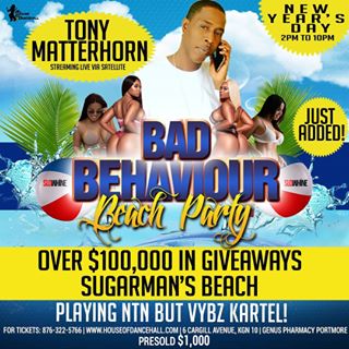 bad behavour beach party tony matterhorn vybz kartel jamaica new year day