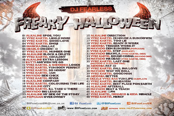 dj fearless freaky halloween dancehall mixtape tracklisting