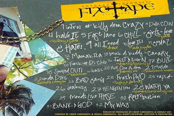 fixtape-popcaan-back cover track listing
