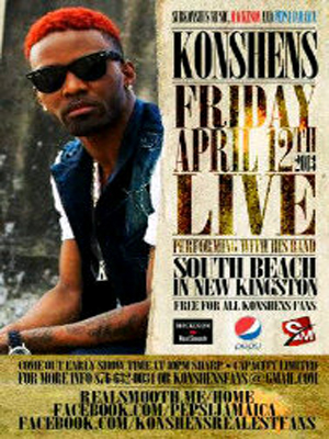 free konshens live show friday april 12 new kingston jamaica