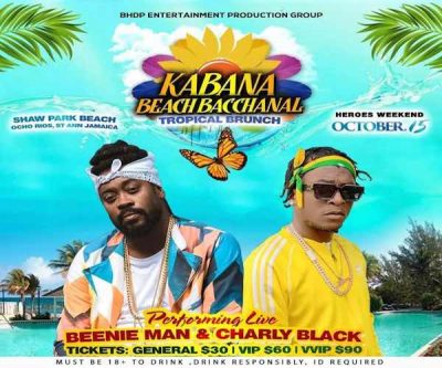 <b>Charly Black And Beenie Man To Headline Kabana Beach Bacchanal In Ocho Rios</b>
