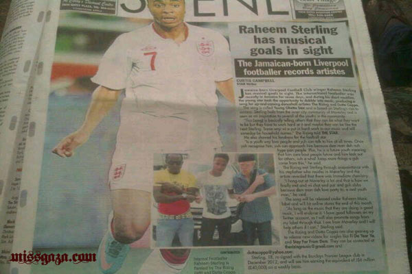 <b>Jamaican Artists Dotta Coppa, The Rizing & Soccer Player Raheem Sterling On The Jamaican Star</b>
