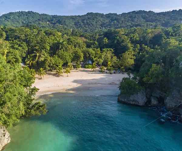 frenchman cove jamaica drone view