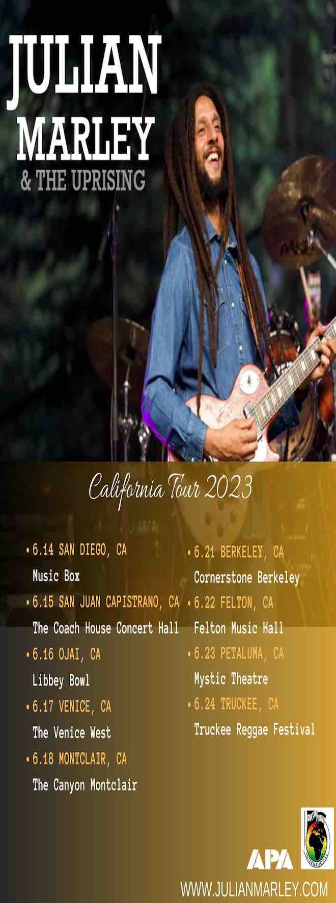 julian marley and the uprising california tour dates 2023