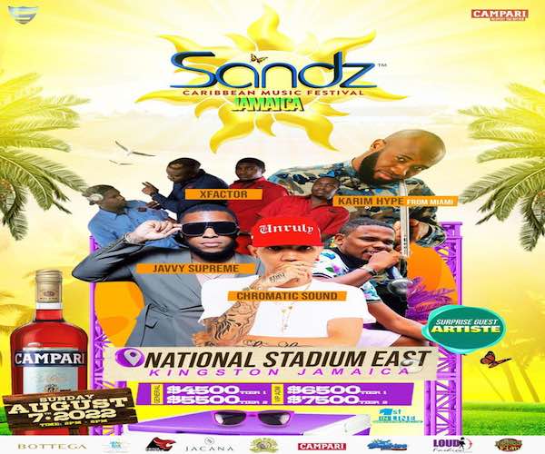 sandz caribbean music festival tickets kingston jamaica august 7 2022